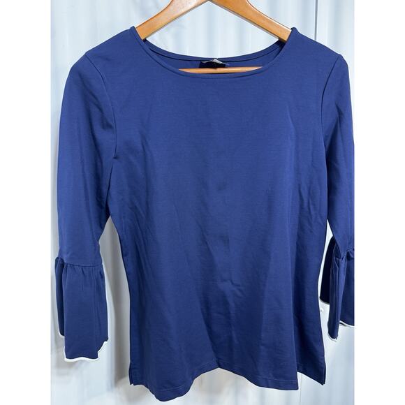 Sailor Sailor Ruffle Sleeve Coastal Top Navy UPF Fabric SZ S Resortwear - Picture 11 of 12